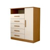 Cômoda Veneto 1 Porta 5 Gavetas 100% Mdf Cinamomo/Off White - Panorama Móveis