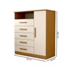 Cômoda Veneto 1 Porta 5 Gavetas 100% Mdf Cinamomo/Off White - Panorama Móveis