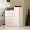 Cômoda Veneto 1 Porta 5 Gavetas 100% Mdf Branco - Panorama Móveis