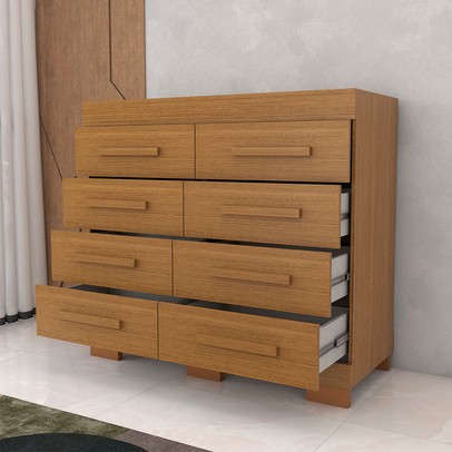 Cômoda Milano 8 Gavetas 100% Mdf Cinamomo - Panorama Móveis