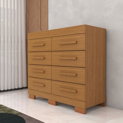 Cômoda Milano 8 Gavetas 100% Mdf Cinamomo - Panorama Móveis