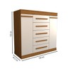 Cômoda Divino 2 Portas 5 Gavetas 100% Mdf Cinamomo/Off White - Panorama Móveis