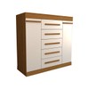 Cômoda Divino 2 Portas 5 Gavetas 100% Mdf Cinamomo/Off White - Panorama Móveis