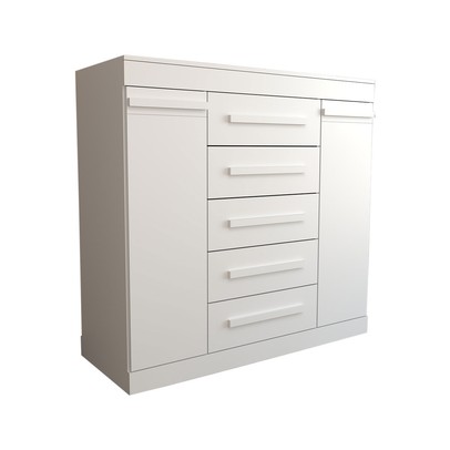 Cômoda Divino 2 Portas 5 Gavetas 100% Mdf Branco - Panorama Móveis