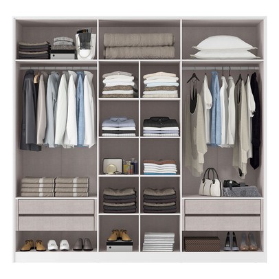 Guarda-Roupa Casal Barcelona 6 Portas 4 Gavetas 100% Mdf Branco Fosco - Mx Móveis