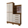 Guarda-Roupa Solteiro Verona 2 Portas 4 Gavetas com Espelho 100% Mdf Cinamomo/Off White - Panorama Móveis