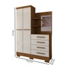 Guarda-Roupa Solteiro Verona 2 Portas 4 Gavetas com Espelho 100% Mdf Cinamomo/Off White - Panorama Móveis