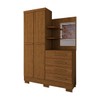 Guarda-Roupa Solteiro Verona 2 Portas 4 Gavetas com Espelho 100% Mdf Cinamomo - Panorama Móveis