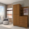 Guarda-Roupa Solteiro Verona 2 Portas 4 Gavetas com Espelho 100% Mdf Cinamomo - Panorama Móveis