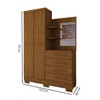 Guarda-Roupa Solteiro Verona 2 Portas 4 Gavetas com Espelho 100% Mdf Cinamomo - Panorama Móveis