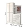 Guarda-Roupa Solteiro Verona 2 Portas 4 Gavetas com Espelho 100% Mdf Flex Branco - Panorama Móveis
