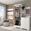 Guarda-Roupa Solteiro Verona 2 Portas 4 Gavetas com Espelho 100% Mdf Flex Branco - Panorama Móveis