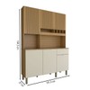 Cozinha Compacta Luce 6 Portas 1 Gaveta 100% Mdf Amêndoa/Off White - Panorama Móveis