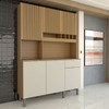 Cozinha Compacta Luce 6 Portas 1 Gaveta 100% Mdf Amêndoa/Off White - Panorama Móveis