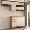 Cozinha Compacta Nottes 7 Portas 2 Gavetas 100% Mdf com Vidro Amêndoa/Off White - Panorama Móveis