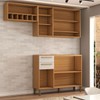 Cozinha Compacta Nottes 7 Portas 2 Gavetas 100% Mdf com Vidro Amêndoa/Off White - Panorama Móveis