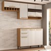 Cozinha Compacta Notte 7 Portas 2 Gavetas 100% Mdf com Vidro Amêndoa/Off White - Panorama Móveis