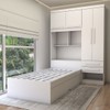 Guarda-Roupa Solteiro com Cama Milênio 4 Portas 2 Gavetas 100% Mdf Flex Branco - Panorama Móveis