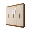 Guarda-Roupa Casal Splendore 6 Portas 2 Gavetas com Espelho 100% Mdf Cinamomo/Off White - Panorama Móveis