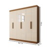 Guarda-Roupa Casal Splendore 6 Portas 2 Gavetas com Espelho 100% Mdf Cinamomo/Off White - Panorama Móveis