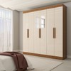Guarda-Roupa Casal Splendore 6 Portas 2 Gavetas com Espelho 100% Mdf Cinamomo/Off White - Panorama Móveis