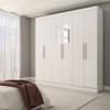Guarda-Roupa Casal Splendore 6 Portas 2 Gavetas com Espelho 100% Mdf Branco - Panorama Móveis