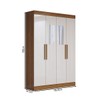 Guarda-Roupa Solteiro Splendore 4 Portas 2 Gavetas com Espelho 100% Mdf Cinamomo/Off White - Panorama Móveis