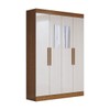 Guarda-Roupa Solteiro Splendore 4 Portas 2 Gavetas com Espelho 100% Mdf Cinamomo/Off White - Panorama Móveis