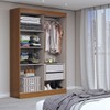Guarda-Roupa Solteiro Splendore 4 Portas 2 Gavetas com Espelho 100% Mdf Cinamomo/Off White - Panorama Móveis