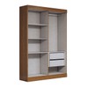 Guarda-Roupa Solteiro Splendore 4 Portas 2 Gavetas com Espelho 100% Mdf Cinamomo/Off White - Panorama Móveis