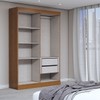 Guarda-Roupa Solteiro Splendore 4 Portas 2 Gavetas com Espelho 100% Mdf Cinamomo/Off White - Panorama Móveis