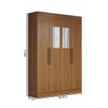 Guarda-Roupa Solteiro Splendore 4 Portas 2 Gavetas com Espelho 100% Mdf Cinamomo - Panorama Móveis