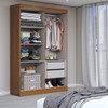 Guarda-Roupa Solteiro Splendore 4 Portas 2 Gavetas com Espelho 100% Mdf Cinamomo - Panorama Móveis