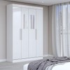 Guarda-Roupa Solteiro Splendore 4 Portas 2 Gavetas com Espelho 100% Mdf Branco - Panorama Móveis