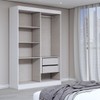 Guarda-Roupa Solteiro Splendore 4 Portas 2 Gavetas com Espelho 100% Mdf Branco - Panorama Móveis