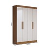 Guarda-Roupa Solteiro Splendore 4 Portas 2 Gavetas 100% Mdf Cinamomo/Off White - Panorama Móveis