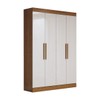 Guarda-Roupa Solteiro Splendore 4 Portas 2 Gavetas 100% Mdf Cinamomo/Off White - Panorama Móveis