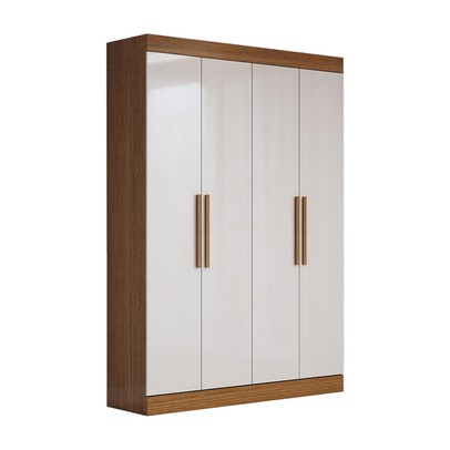 Guarda-Roupa Solteiro Splendore 4 Portas 2 Gavetas 100% Mdf Cinamomo/Off White - Panorama Móveis