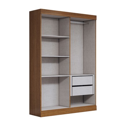Guarda-Roupa Solteiro Splendore 4 Portas 2 Gavetas 100% Mdf Cinamomo/Off White - Panorama Móveis
