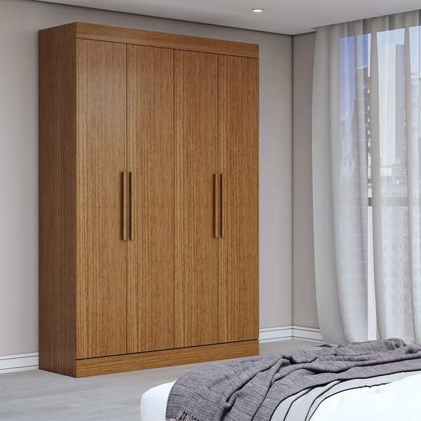 Guarda-Roupa Solteiro Splendore 4 Portas 2 Gavetas 100% Mdf Cinamomo - Panorama Móveis