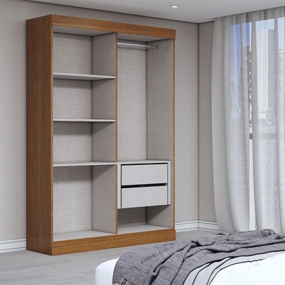Guarda-Roupa Solteiro Splendore 4 Portas 2 Gavetas 100% Mdf Cinamomo - Panorama Móveis