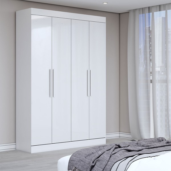 Guarda-Roupa Solteiro Splendore 4 Portas 2 Gavetas 100% Mdf Branco - Panorama Móveis