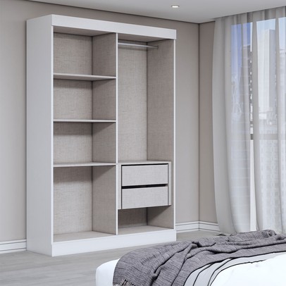 Guarda-Roupa Solteiro Splendore 4 Portas 2 Gavetas 100% Mdf Branco - Panorama Móveis