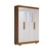 Guarda-Roupa Solteiro Splendore 4 Portas 2 Gavetas com Espelho 100% Mdf com Pé Cinamomo/Off White - Panorama Móveis