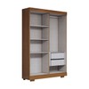 Guarda-Roupa Solteiro Splendore 4 Portas 2 Gavetas com Espelho 100% Mdf com Pé Cinamomo - Panorama Móveis