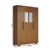 Guarda-Roupa Solteiro Splendore 4 Portas 2 Gavetas com Espelho 100% Mdf com Pé Cinamomo - Panorama Móveis