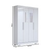 Guarda-Roupa Solteiro Splendore 4 Portas 2 Gavetas com Espelho 100% Mdf com Pé Branco - Panorama Móveis