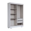 Guarda-Roupa Solteiro Splendore 4 Portas 2 Gavetas com Espelho 100% Mdf com Pé Branco - Panorama Móveis