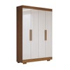Guarda-Roupa Solteiro Splendore 4 Portas 2 Gavetas 100% Mdf com Pé Cinamomo/Off White - Panorama Móveis