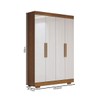 Guarda-Roupa Solteiro Splendore 4 Portas 2 Gavetas 100% Mdf com Pé Cinamomo/Off White - Panorama Móveis